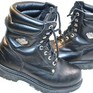 Harley Davidson Black Leather 91014 Riding Tactical Lace Up Combat Moto Boots